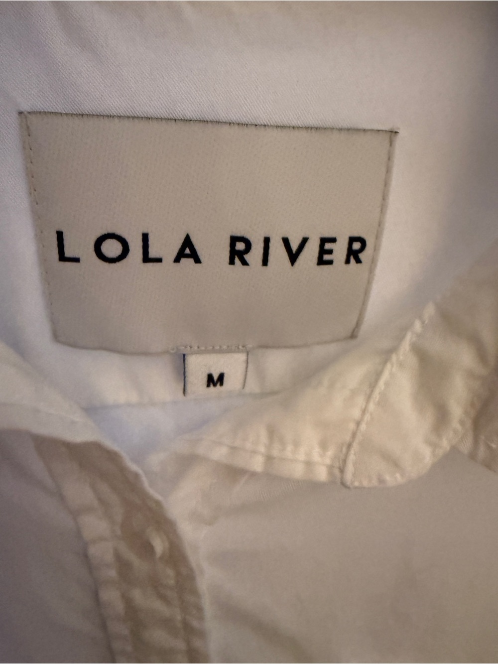 Lola River White Tencel Lyocell Button Front Oversized Blouse Medium